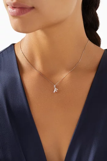 Letter 'B' Tennis Necklace Diamond Pendant in 18kt White Gold