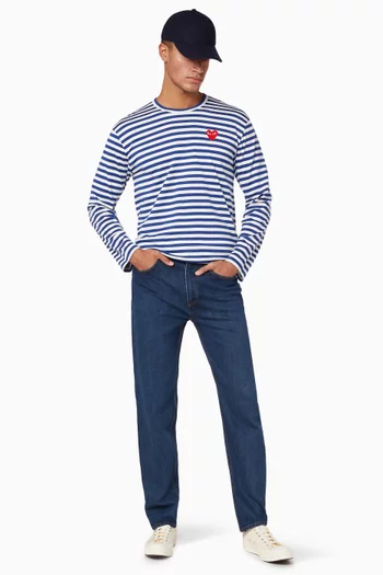 Striped Logo Appliqué Cotton T-Shirt