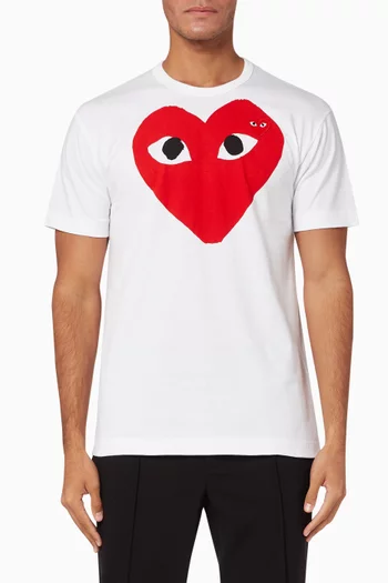 Double Heart Logo Cotton T-shirt