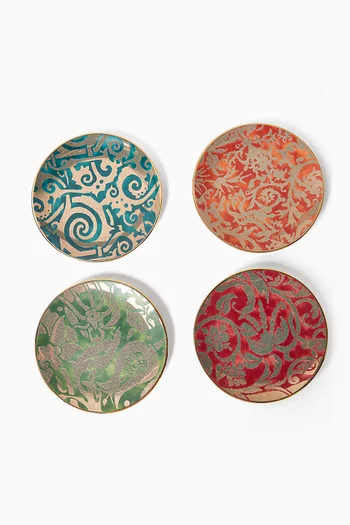 طقم أطباق حلويات فورتوني متنوعة، 4 قطع