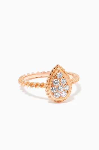 Serpent Bohème S Motif Diamond Ring in 18kt Rose Gold    