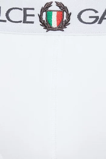 White Sports Crest Logo Brando Briefs   
