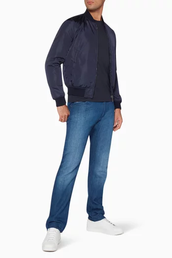 Navy Pima Crewneck T-Shirt