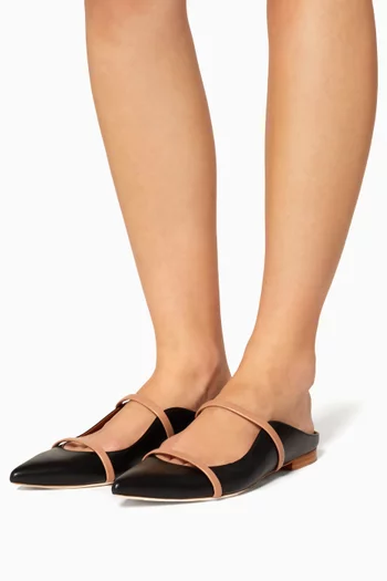 Black Maureen Leather Flats
