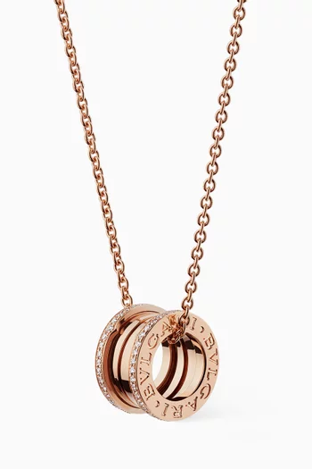Rose-gold B.zero1 Pendant With Pavé Diamonds Necklace