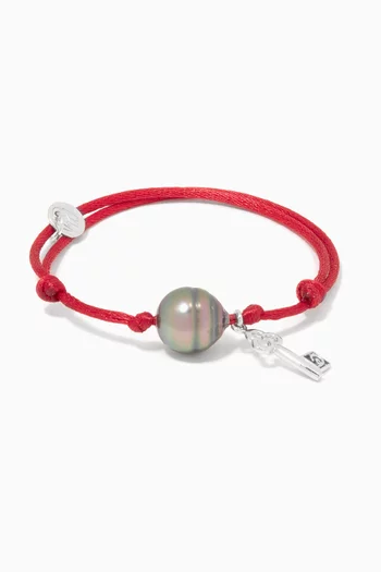Red Pearl & Opportunities Charm Bracelet