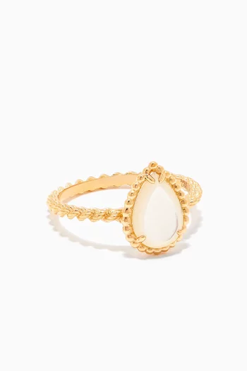 Serpent Bohème S Motif Mother of Pearl Ring in 18kt Yellow Gold        