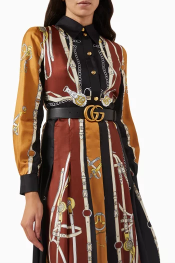 Moon Glossy Wide Belt in Leather