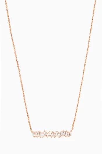 Classic Fireworks Diamond Bar Necklace in 18kt Yellow Gold 