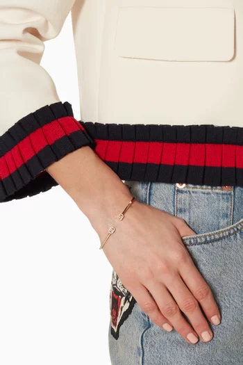 White-Gold & Diamond Extra-Small Double G Cuff