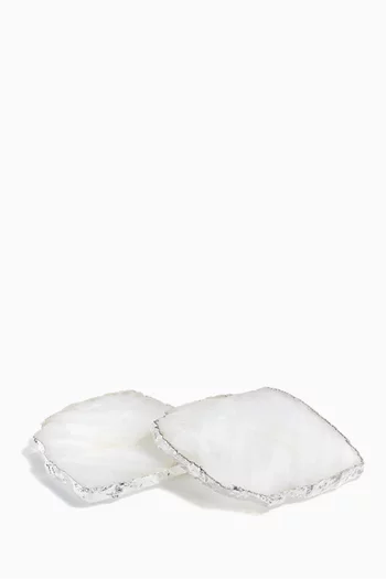Silver Kivita Coasters, Set Of 2