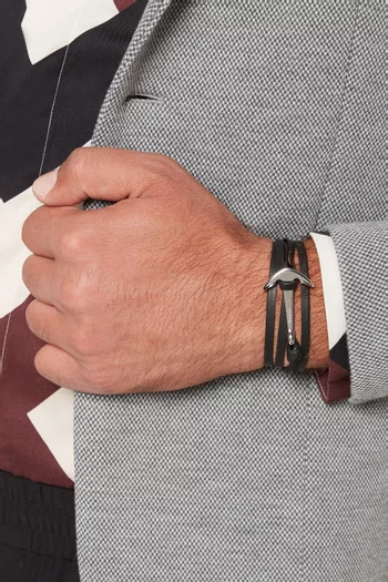 Anchor Leather Bracelet   