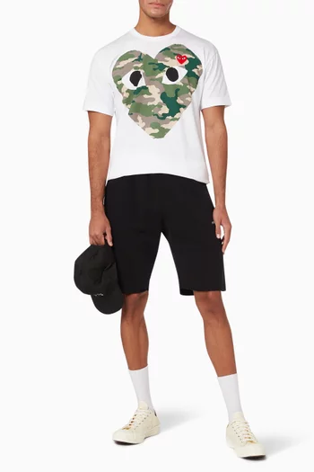 Camouflage Logo Print Cotton T-Shirt