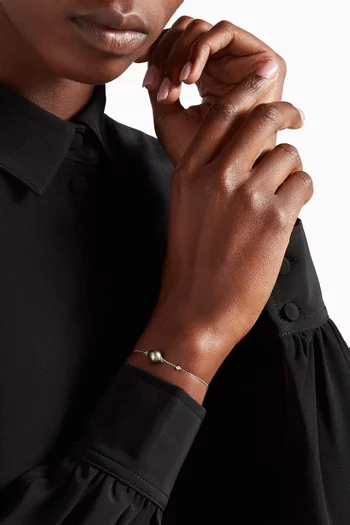 Links of Love My First Pearl Diamond Bracelet in 18kt White Gold