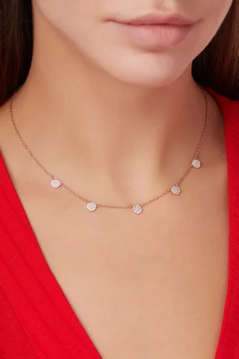Rose Gold Embellished Disc Necklace  