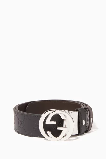 Reversible Gucci Signature Belt in Leather
