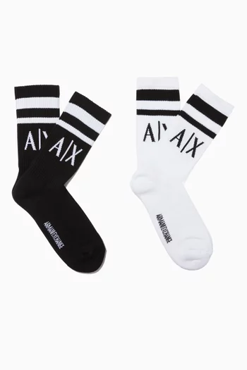 Black and White Socks, Pack Of 2