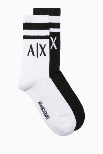 Black and White Socks, Pack Of 2