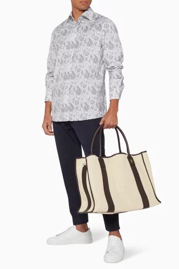 Elektra Tote Bag in Leather & Mesh