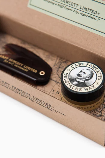 Mustache Wax & Comb Gfit Set, Sandalwood, 15ml