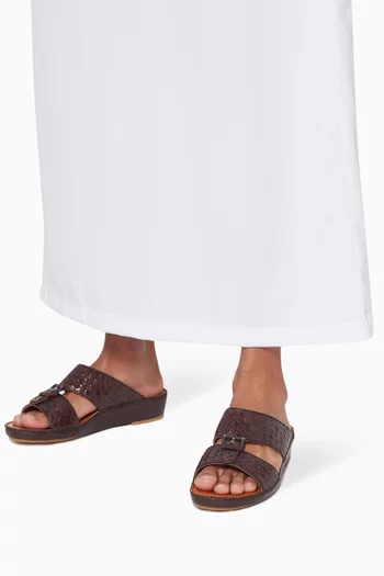 Nutella-Brown Karung Cinghia Trecce Sandals     