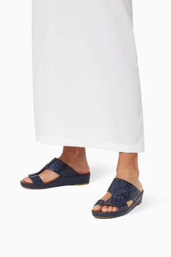 Najda Fermer Trecce Sandals in Karung Snakeskin   