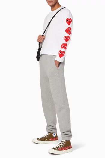 Arm & Heart Print Cotton T-Shirt     