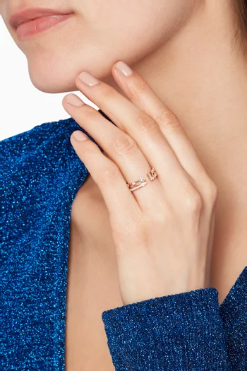 خاتم أفنيوز ذهب وردي عيار 18‏ قيراط مرصع بالماس