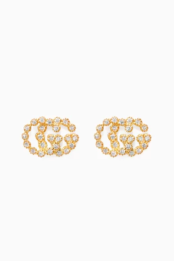 Yellow-Gold & Diamond Running Stud Earrings
