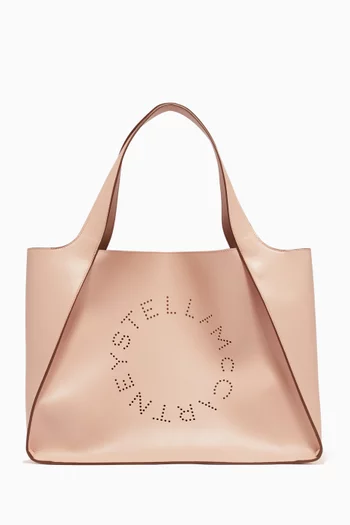 Perforated Logo Leather Tote Bag