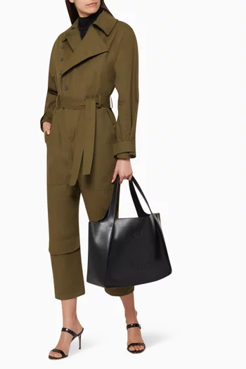 Perforated Logo Leather Tote Bag