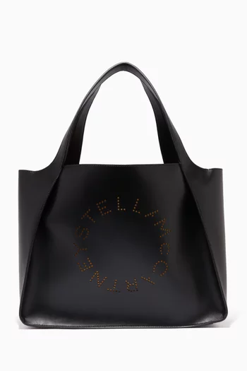 Perforated Logo Leather Tote Bag