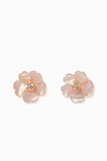Floral Diamond Stud Earrings