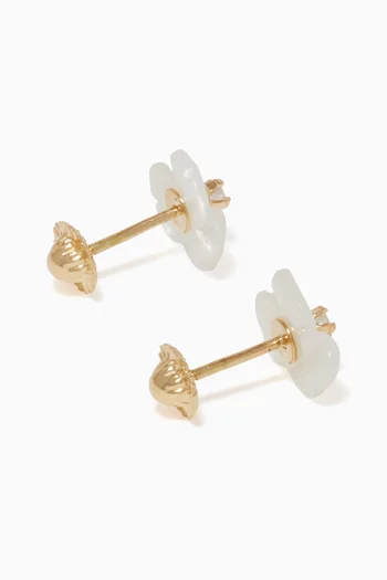 Floral Diamond Stud Earrings