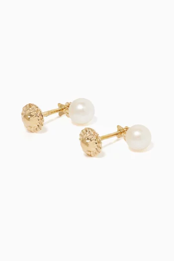 Bear Pearl Diamond Earrings