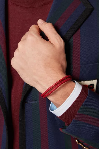 سوار جلد إليو مجدول مزدوج