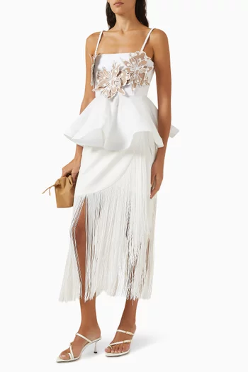 Costamar Fringed Midi Skirt