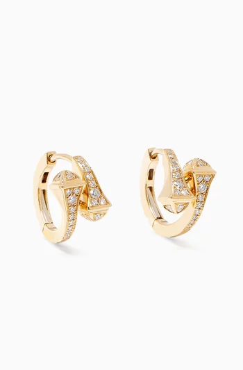 Cleo Pavé Diamond Huggie Earrings in 18kt Yellow Gold        