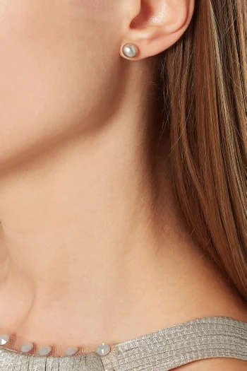 Pearl Rose Gold Stud Earrings