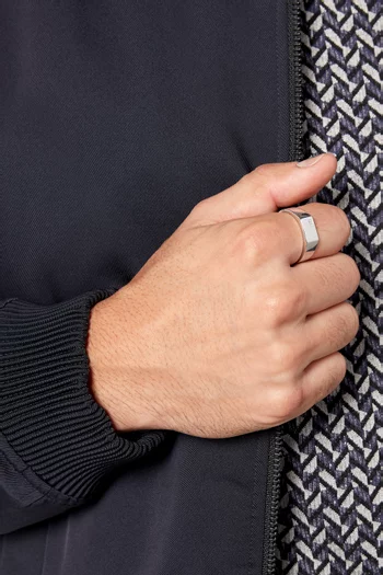 Geo Signet Diamond Ring   