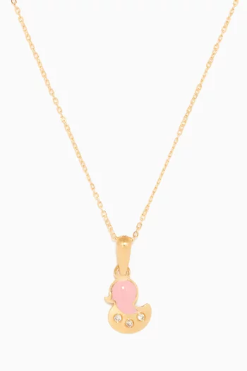 Duck Diamond Pendant Necklace in 18kt Yellow Gold       
