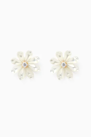 Floral Diamond Stud Earrings