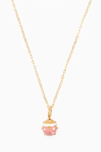 Ladybug Pendant Necklace in 18kt Yellow Gold       