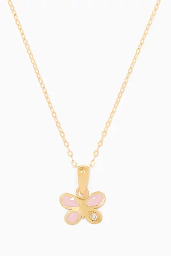 Butterfly Diamond Pendant in 18kt Yellow Gold        