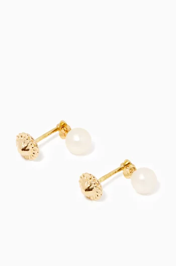 Flower Pearl Diamond Earrings        