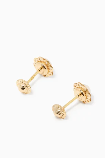 Scalloped Pearl Stud Earrings
