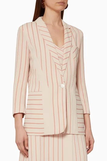 Stripe Crepe Blazer  