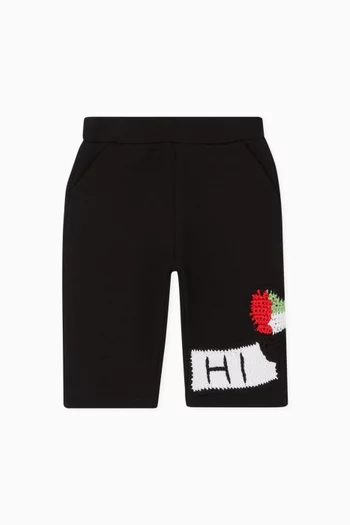 Exclusive UAE Flag-Crochet Jersey Shorts
