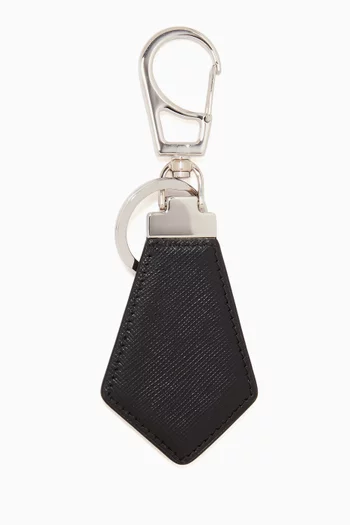 Saffiano Leather Logo Key Ring
