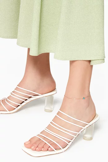 Cleo Sea Blue Chalcedony & Diamond Anklet